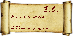 Butár Orsolya névjegykártya